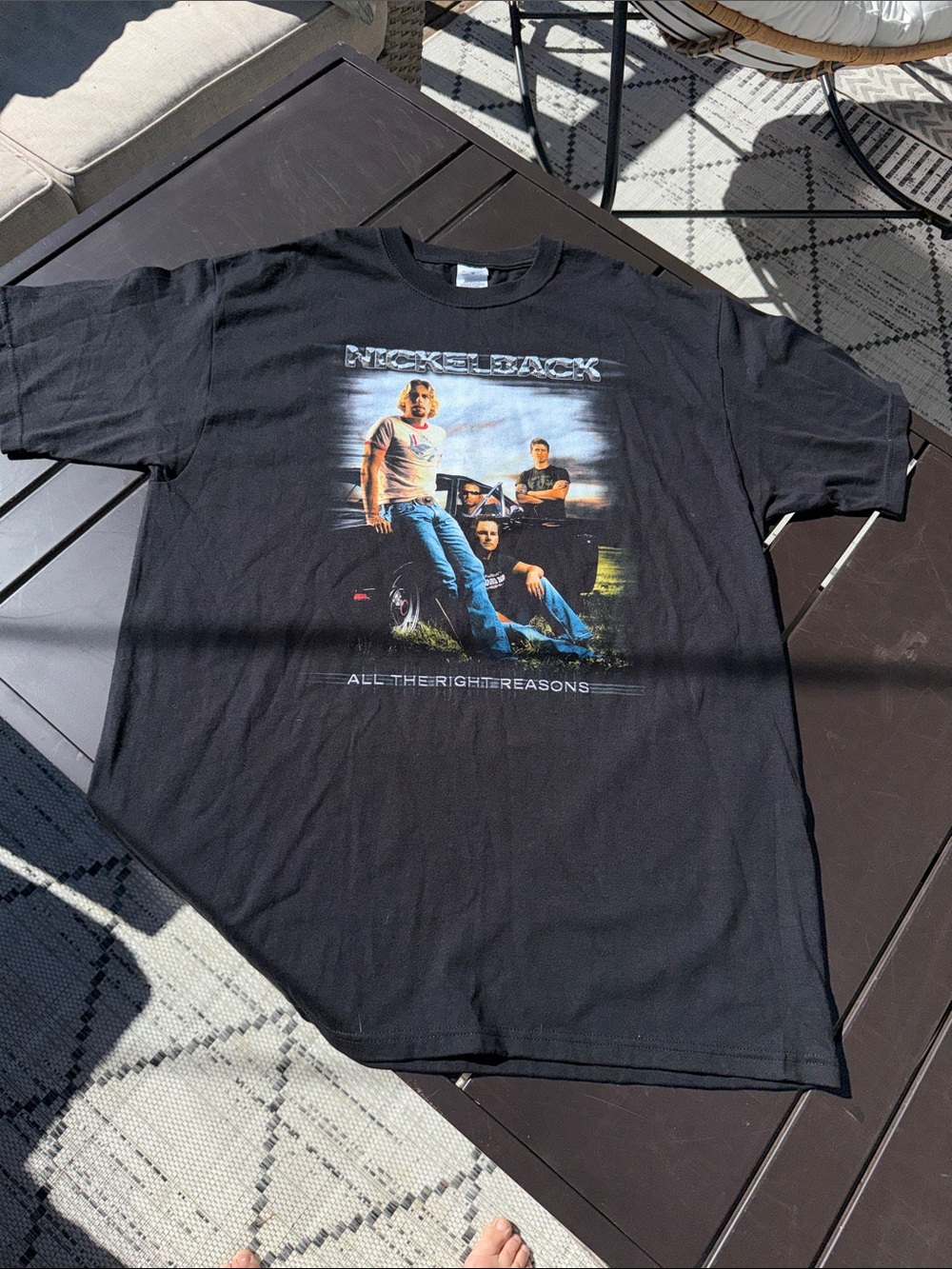 vintage black Nickelback "All the Right Reasons" 2005 World Tour concert tee XL